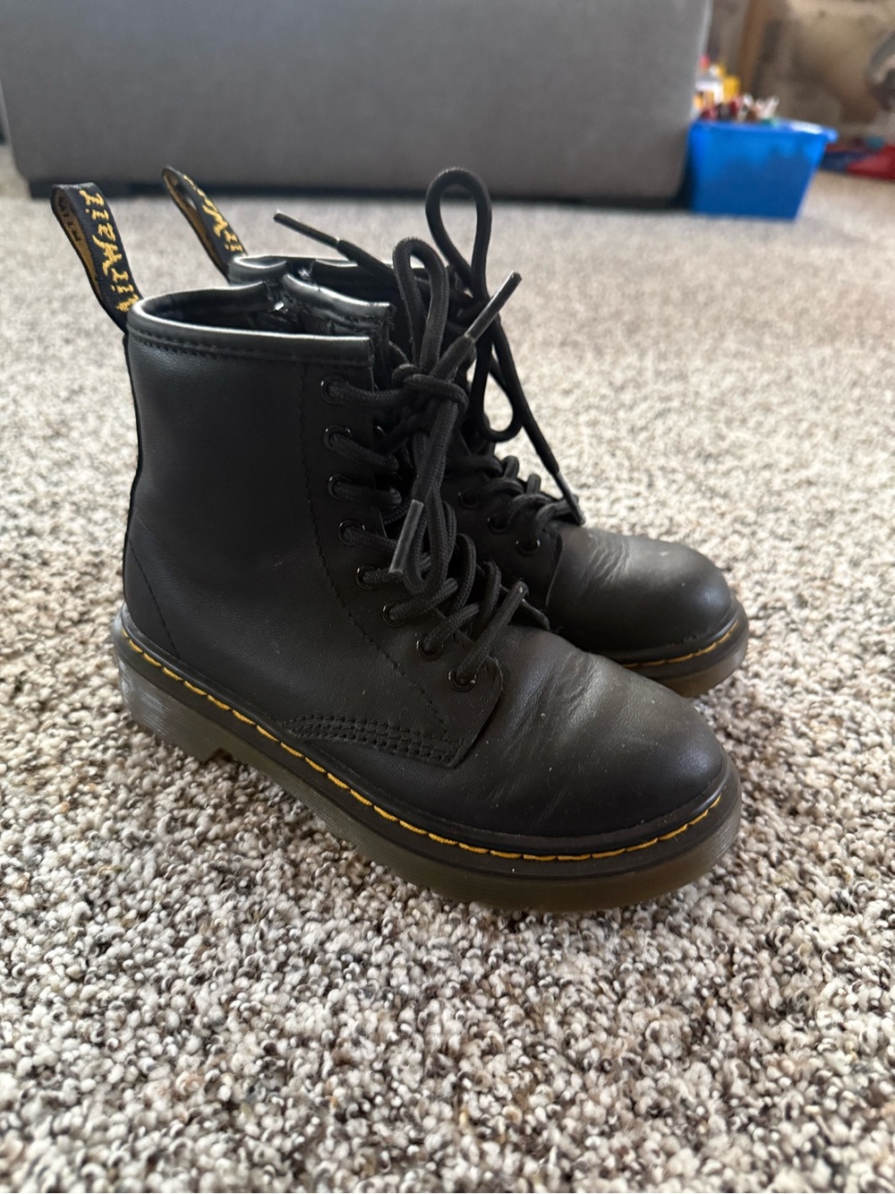 Dr. Martens Junior 1460 Softy T Leather Lace Up Boots Size 12 EU 29